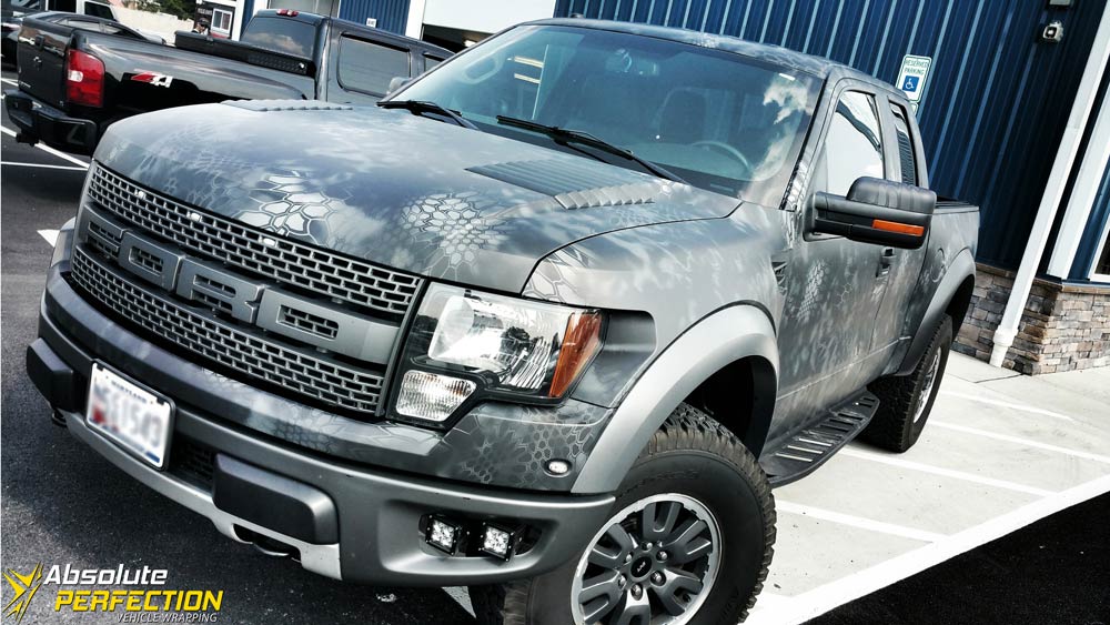 Ford Raptor Matte Camo Wrap - AP Vehicle Wrapping