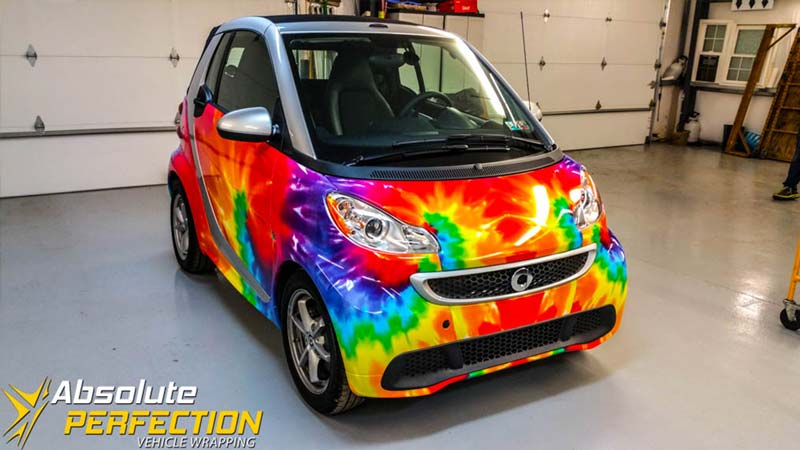 Tie Dye Smart Car Silver Spring Maryland - Vehicle Wrapping