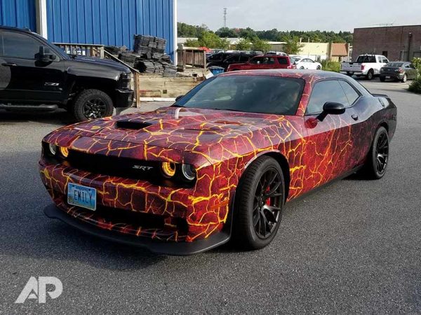 Custom Vehicle Wrap Lava Hellcat - Vehicle Wrapping